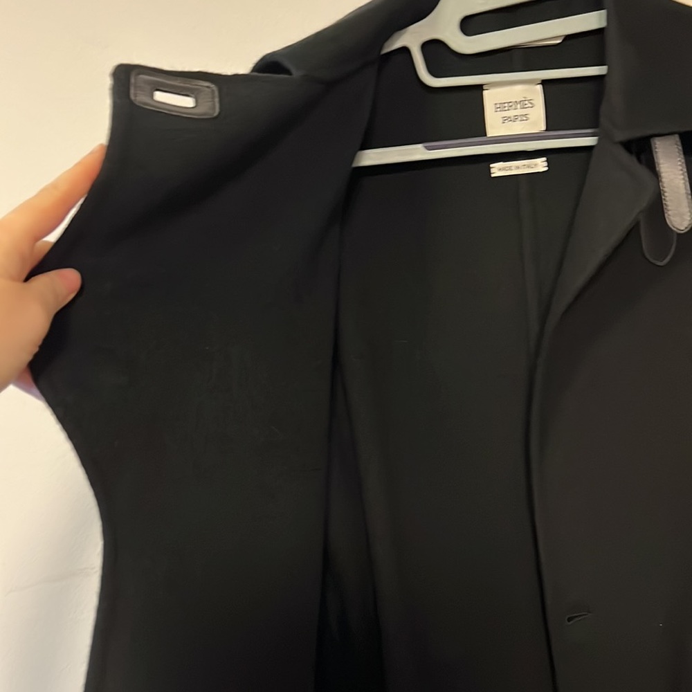 Hermes black double cashmere coat - Picture 6 of 12